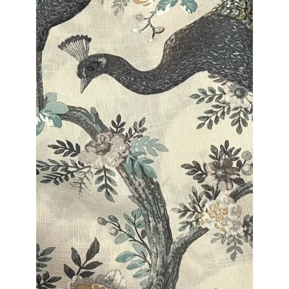 Laura Ashley Belvedere Peacock Curtains 2 Panels TURQUOISE BLUE 38”x 108”